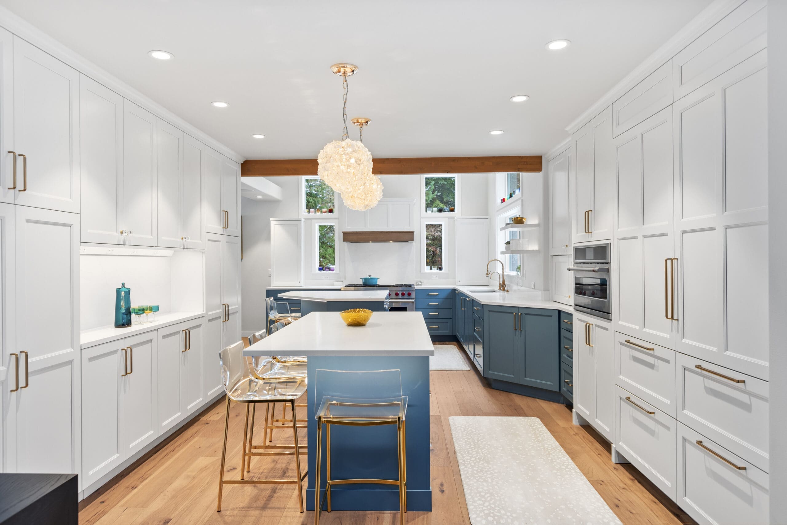 Center table with chandelier