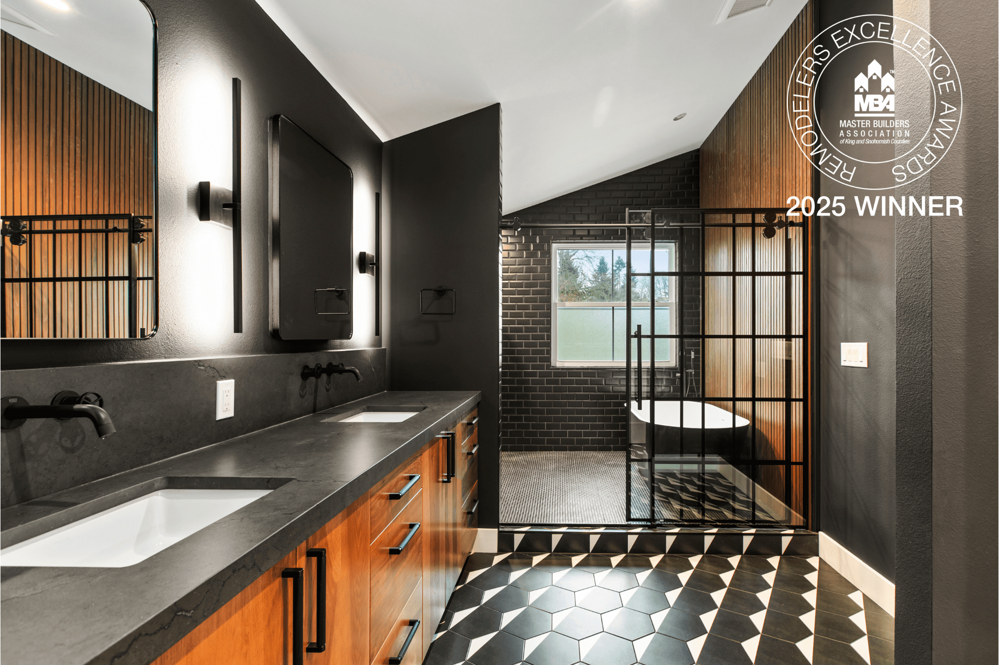 Bathroom beside kitchen